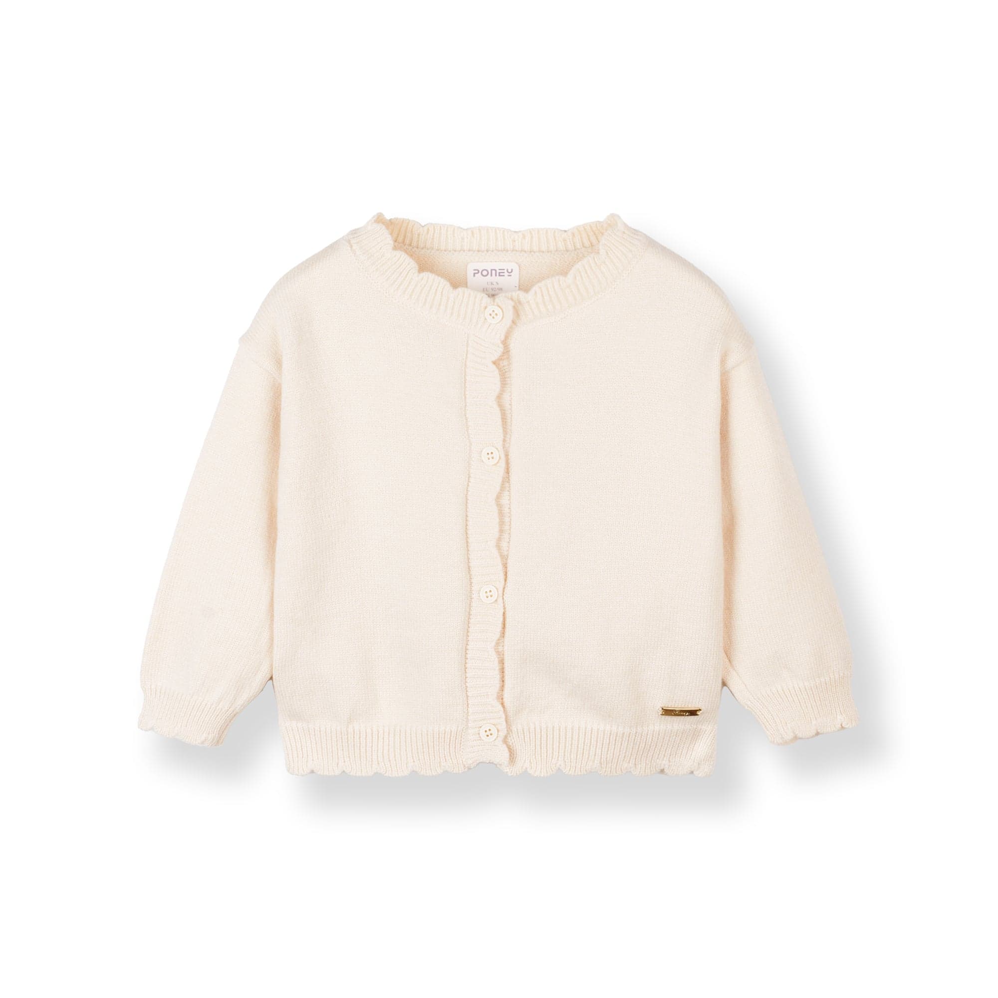 Poney Flat Knit Sweetheart Long Sleeve Cardigan
