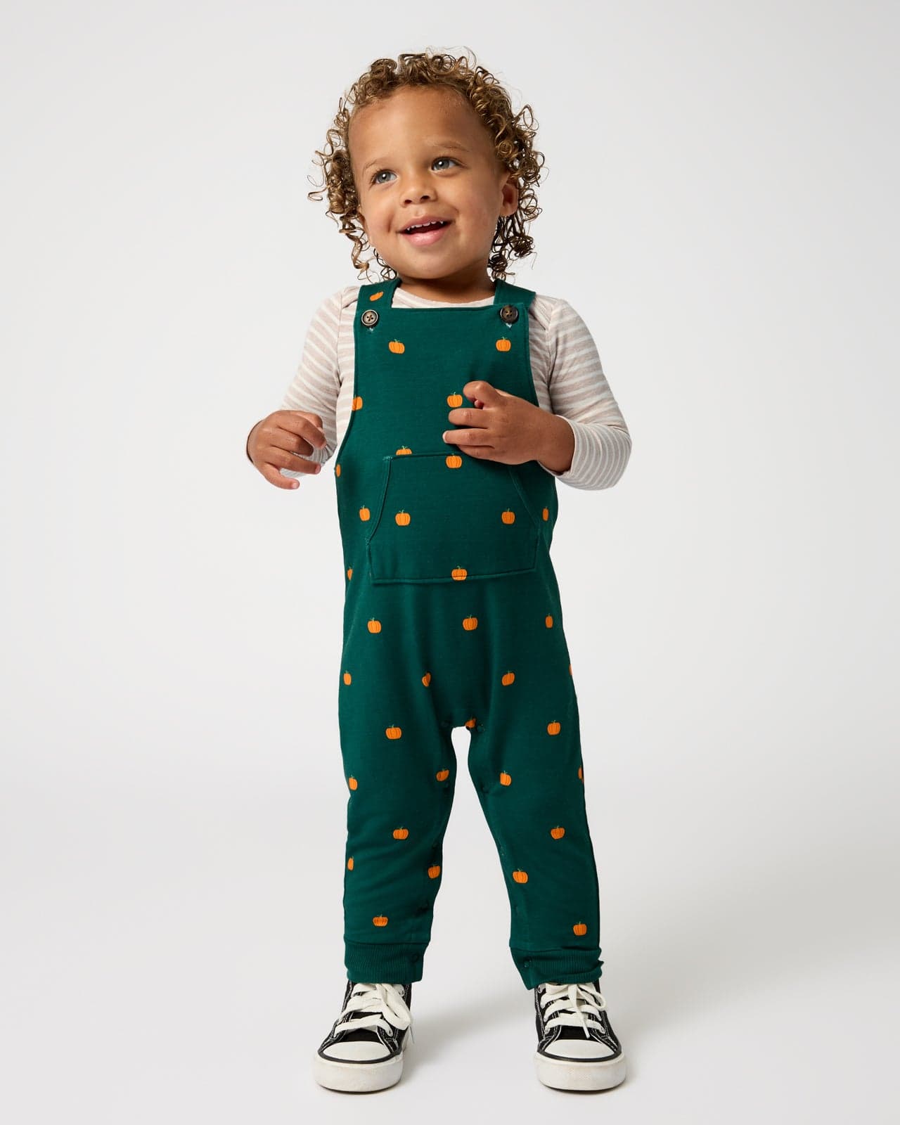 Mini Pumpkins Overall Bodysuit Set